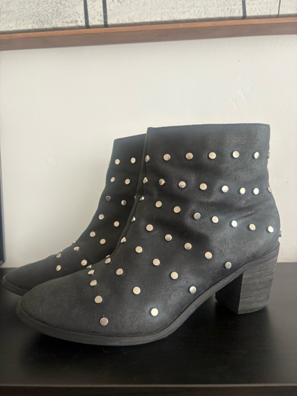 Black Studded Ankle Boots - Women's Fashion Boot